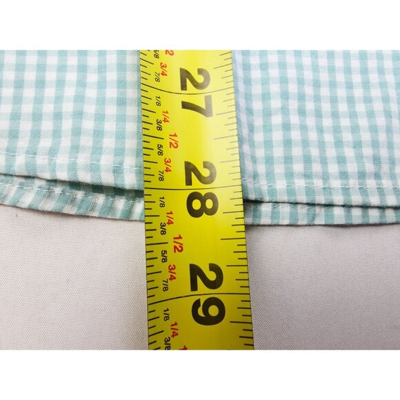 J. Crew Slim Untucked Stretch Short Size Large Green White Check Button Down NWT - Picture 8 of 10